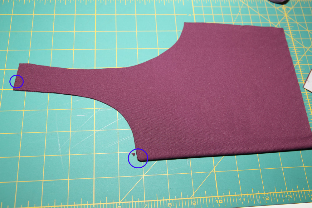 Fabric with Notch and Center Front snipped