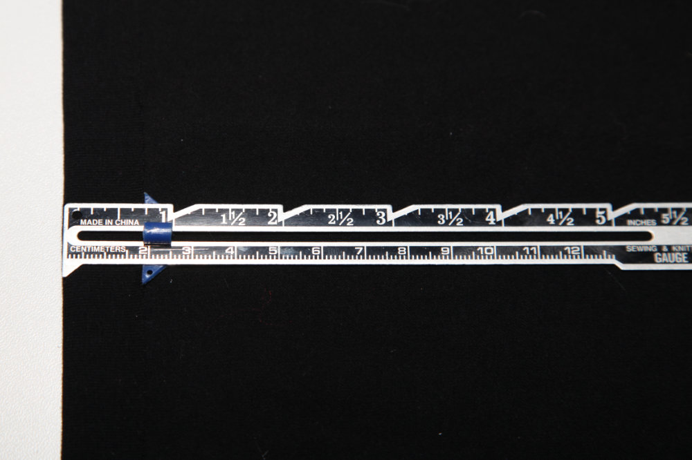 Seam Gauge Measuring a Folded Hem