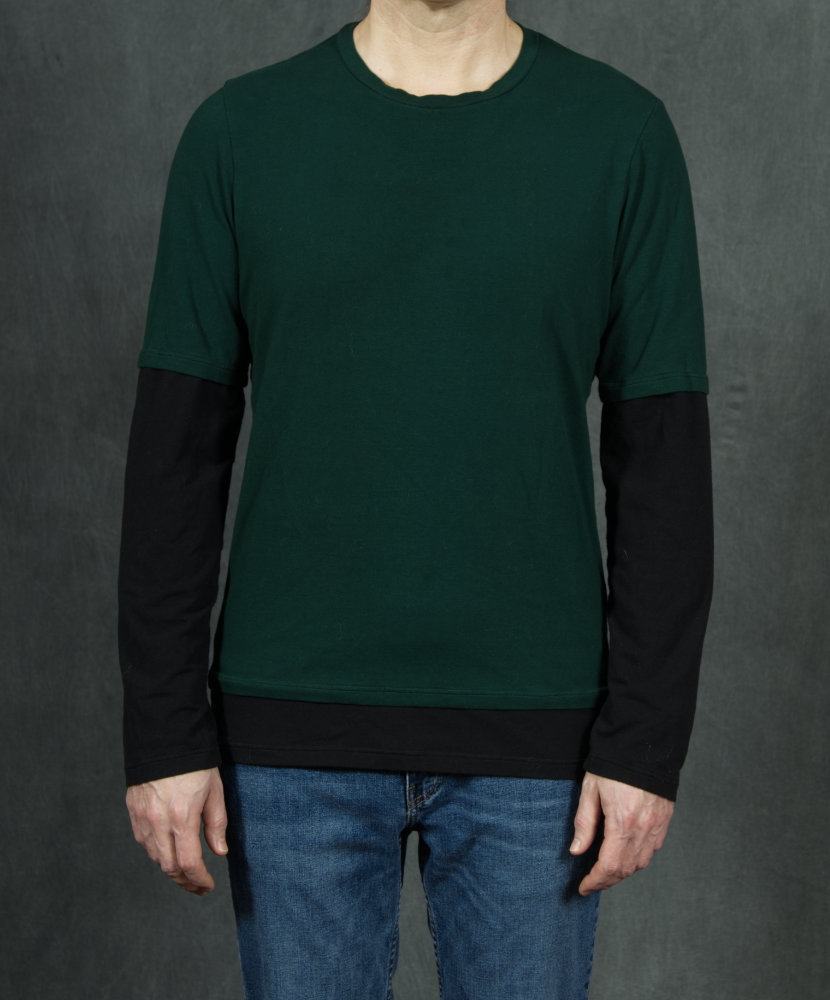 Green and Black Long Sleeve t-shirt Drafted and sewn from scratch