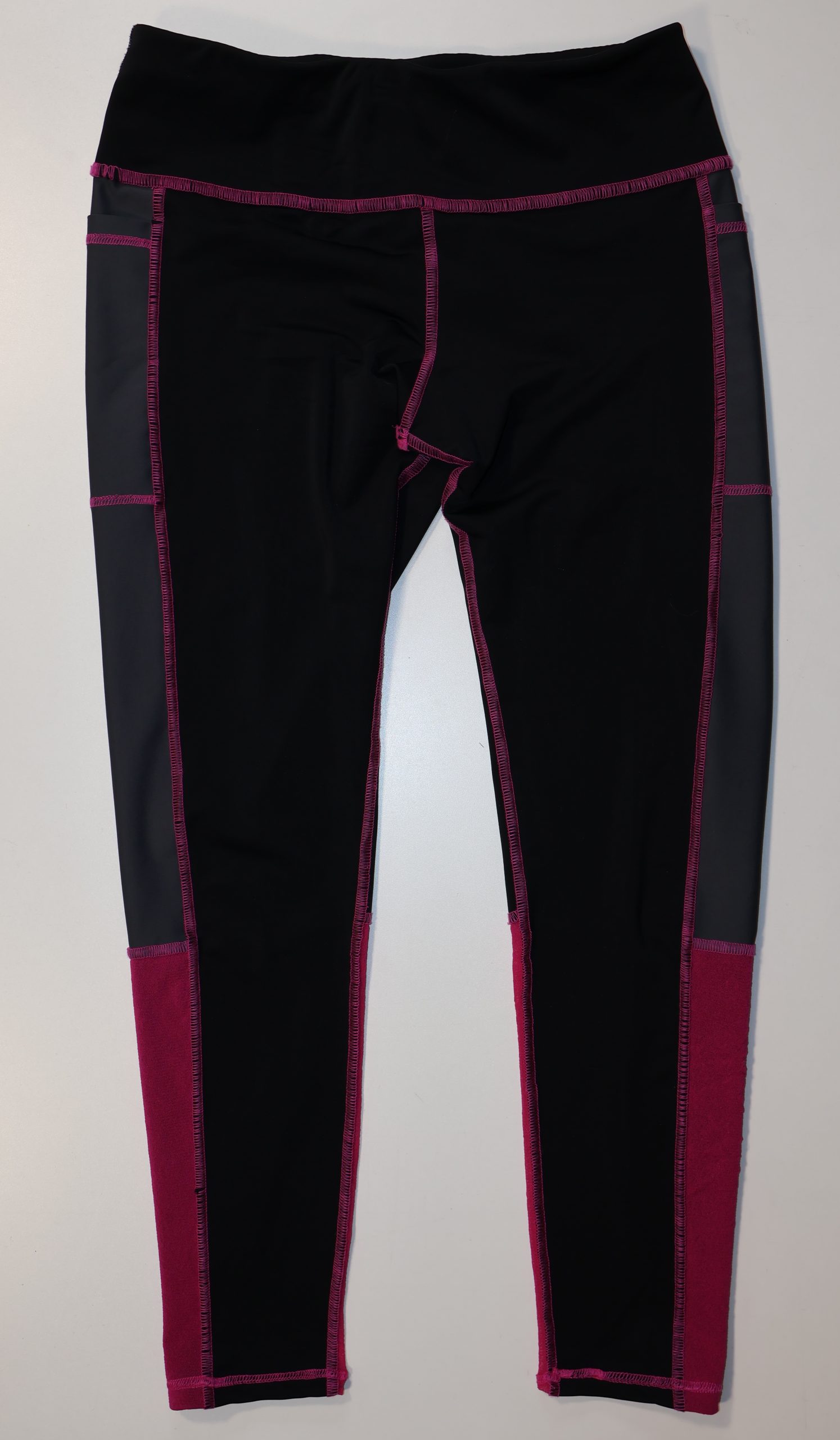 Design 2 Front IMG_2425 Custom designed and sewn legging with side stripes and pockets