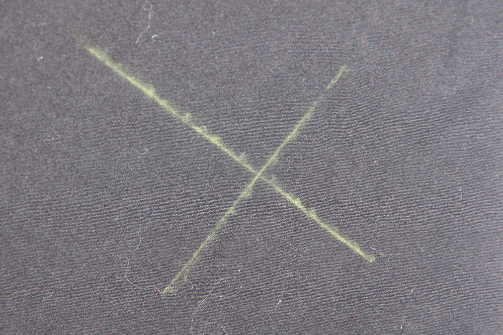 Chalk Pencil line on knit Fabric